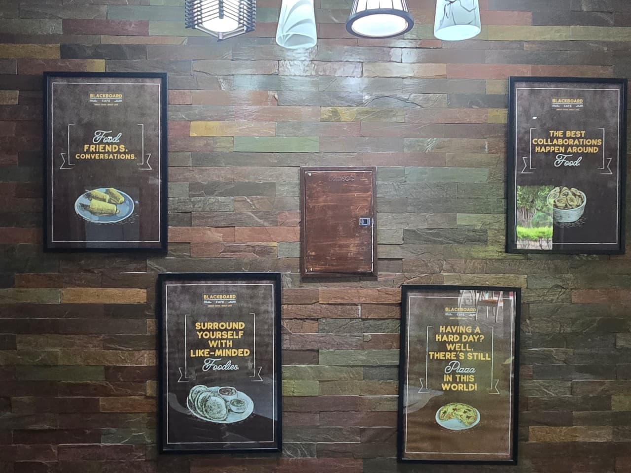 Blackboard Cafe branded wall posters
